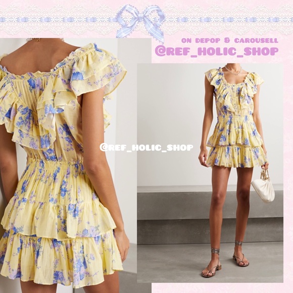 LoveShackFancy Fatima Mini Dress, Sunshine Garden - Picture 5 of 12